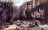 Gustave Courbet Wall Art - The Stream of the Puits-Noir at Ornans
